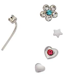 Sterling Silver Nose Studs - Set of 5