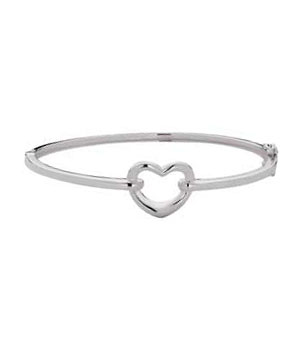 Sterling Silver Open Heart Bangle