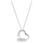 Silver Open Heart Pendant set with