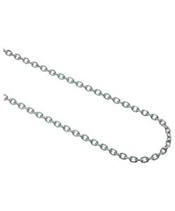 sterling Silver Oval Diamond Cut Belcher Chain - 18in