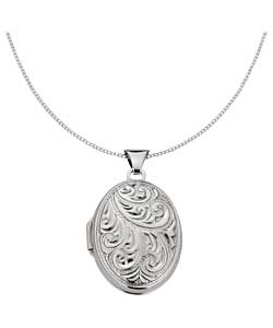 Sterling Silver Oval Family Locket Pendant