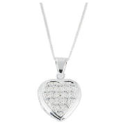 sterling Silver Pave Set Heart Locket on a fine