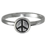 Sterling Silver Peace Sign Stacking Ring, Medium