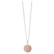 Silver Peach Crystal Set Ball Pendant