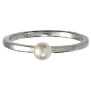 Sterling Silver Pearl Stacking Ring, Medium