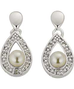 Sterling Silver Pearl Stud Earrings