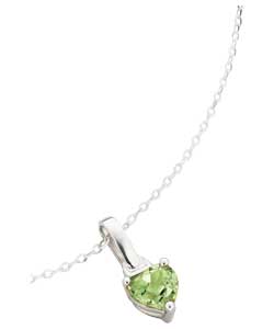 sterling Silver Peridot August Birthstone Pendant