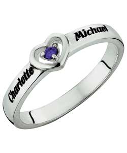 Sterling Silver Personalised Birthstone Ring