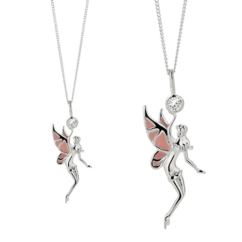 Sterling Silver Pink Fairy Necklace
