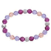 Silver Pink Swarovski Crystal Bead