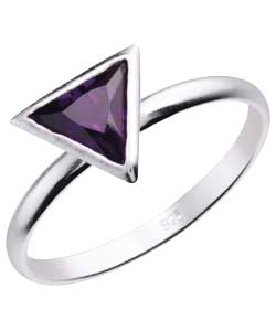 Sterling Silver Purple Triangle Stacker Ring