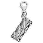 Sterling Silver Quilted Clutch Bag Charm