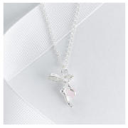 STERLING SILVER ROSE QUARTZ FAIRY PENDANT