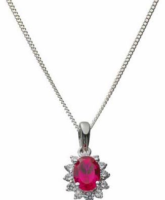 Sterling Silver Ruby Coloured Cubic Zirconia