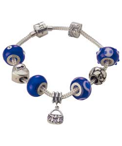 Sterling Silver Sapphire Blue Charm Bracelet