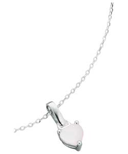 sterling Silver Simulated Pearl June Birthstone Pendant