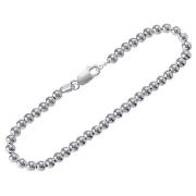 Sterling Silver Small Bead Bracelet, 19cm