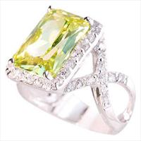 Sterling Silver Solitaire Cut Peridot Cubic