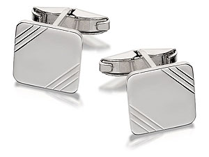 Sterling Silver Square Cufflinks - 014609