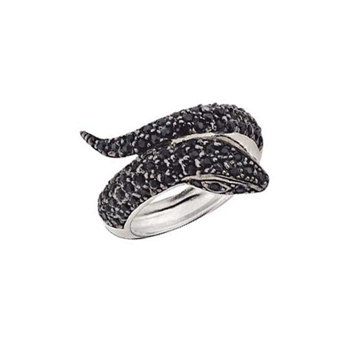 Sterling Silver Stone Set Snake Ring