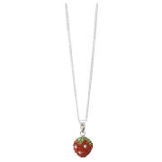 Sterling Silver Strawberry Crystal Set Ball