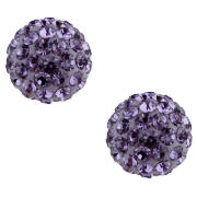 Sterling Silver Tanzanite Colour Crystal Set