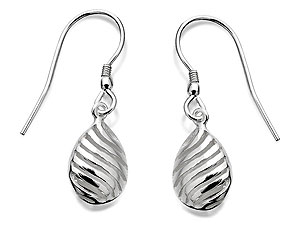 Silver Teardrop Waves Hook Wire