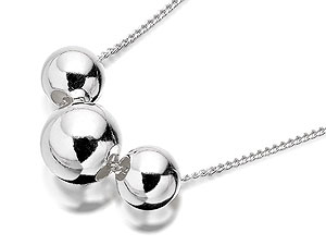 Silver Triple Ball Curb Chain - 063367