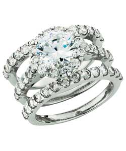 Sterling Silver Triple Bridal Set