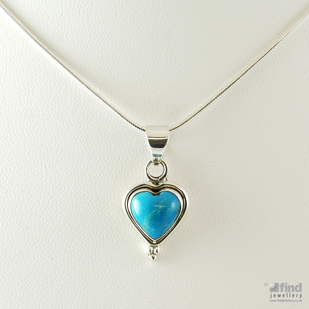 Silver Turquoise Heart Necklace
