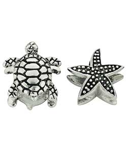 sterling Silver Turtle Charm and Star Fish Charm