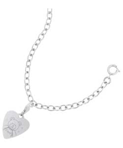 Sterling Silver U Design Heart Charm Bracelet
