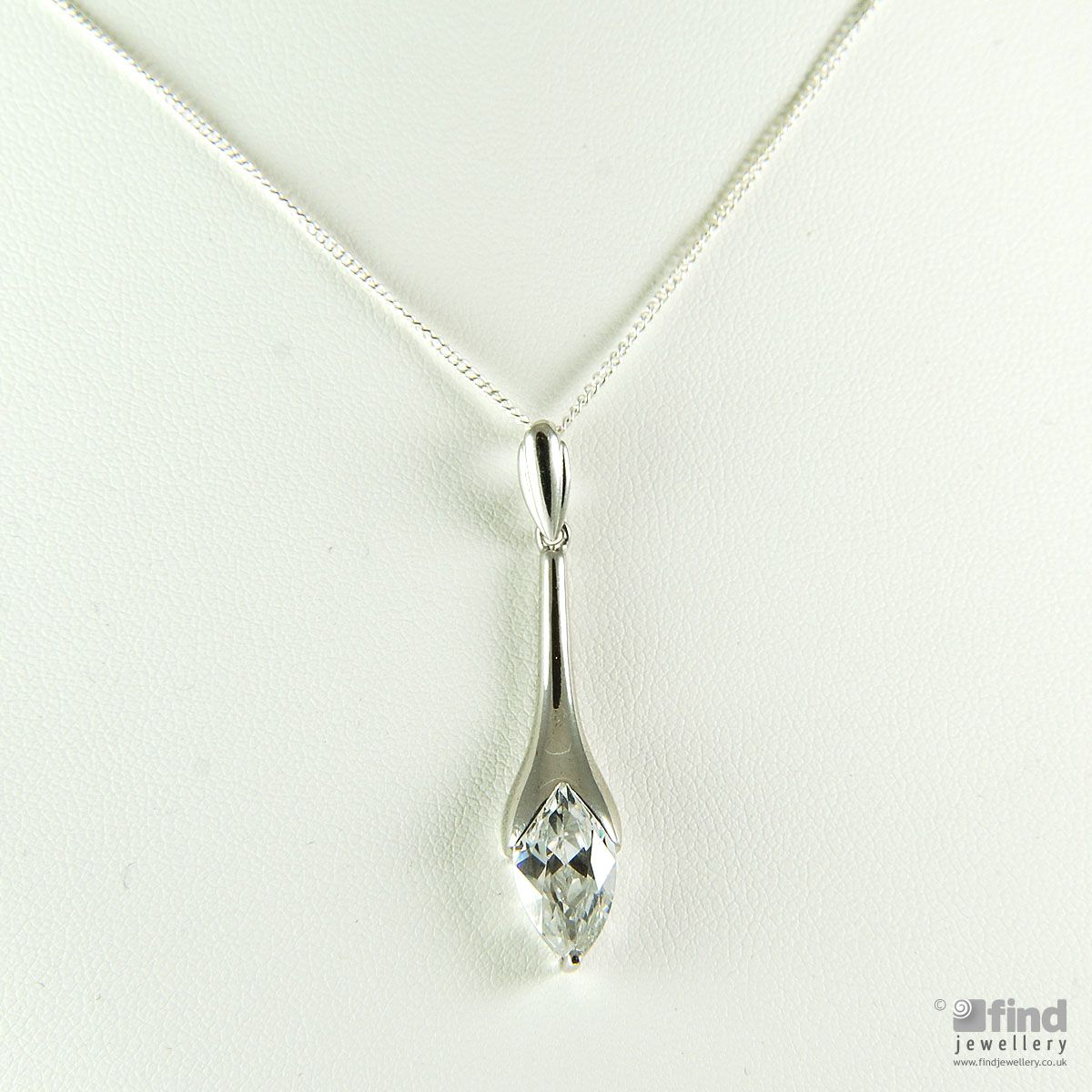 Sterling Silver White CZ Necklace