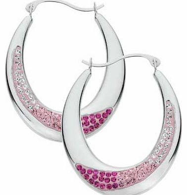 Sterling Silver White. Pink and Red Crystal