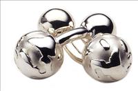 Sterling Silver World Globe Cufflinks by Veritas