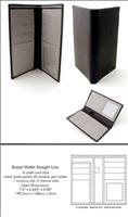 Stainless Steel & Black Leather Breast Wallet