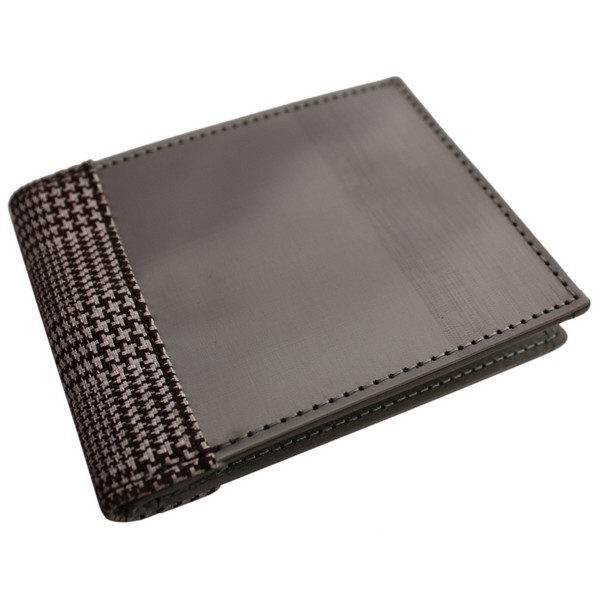 Stainless Steel Houndstooth Edge Bi-fold Wallet by