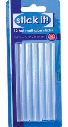 Stick It HOT MELT GLUE GUN FULL SIZE REFILL STICKS x 12 Stick It Craft/Hobby/Fabric/DIY