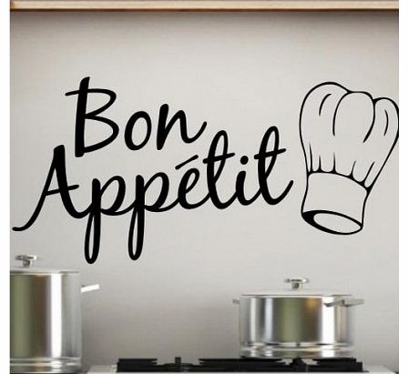 Sticker Bay Bon Appetit Kitchen Wall Sticker Art Quote - Black