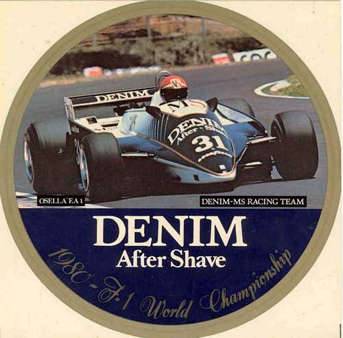 Denim after shave 1980 F1 World Championship Sticker (12cm x 12cm)