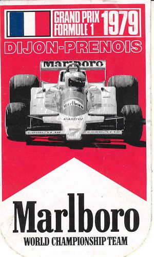 Stickers and Patches Dijon 1979 Team Marlboro McLaren Event Sticker (8cm x 14cm)
