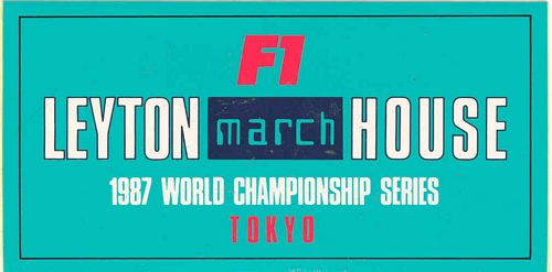 Leyton House World Championship 1987 Tokyo Sticker (13cm x 6cm)