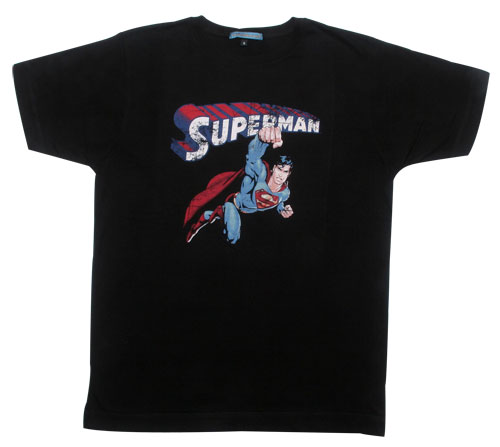 Sticks and Stones Black Flying Superman Men` T-Shirt from Sticks and Stones