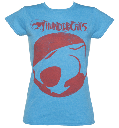Ladies Heather Blue Thundercats Logo T-Shirt