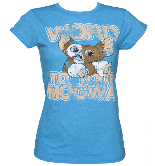 Ladies Heather Blue Word To Your Mogwai Gremlins