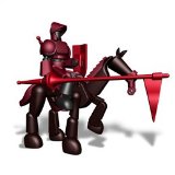 OMEGA MALE ARMOURED KNIGHT WITH STALLION - DELUXE PACK