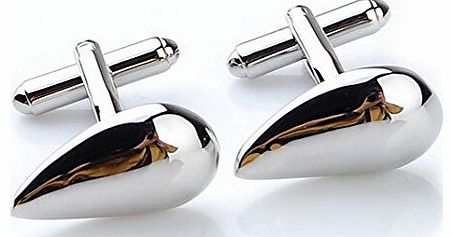 StillCool Brand New Stainless Steel Men Cuff Link CUFFLINKS Shirt Set Curve Drop Silver 20mm