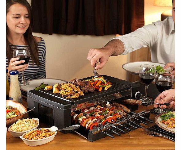 2 in 1 Electric BBQ & GRILL Stir . ROTATING SKEWERS .