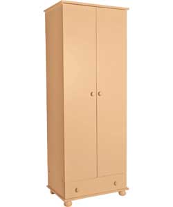 Stirling 2 Door 1 Drawer Wardrobe - Pine Effect