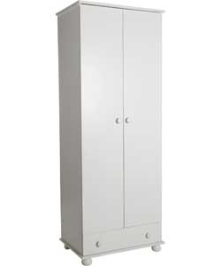Stirling 2 Door 1 Drawer Wardrobe - White